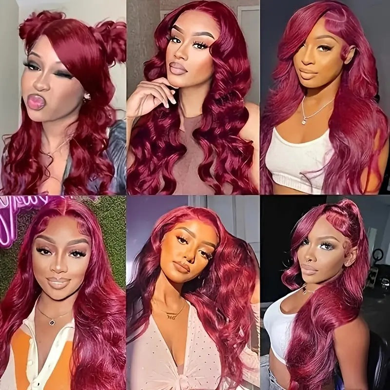 Cross border foreign trade, European and American fashion, lace, wine red wig, hot selling in Africa, big wave long curly hair headband in stock