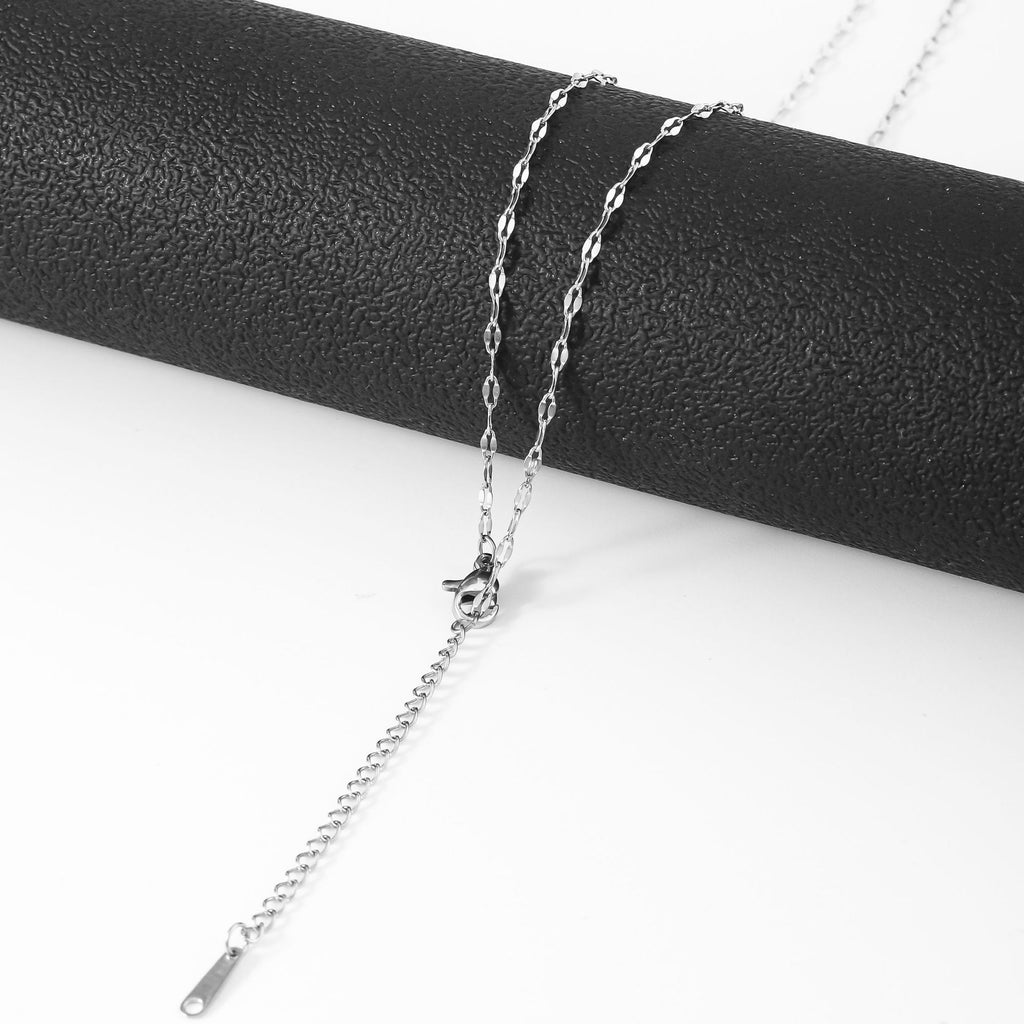Stainless steel lip chain, snowflake chain, collarbone chain, floral chain, and long tail chain, women's titanium steel lip necklace