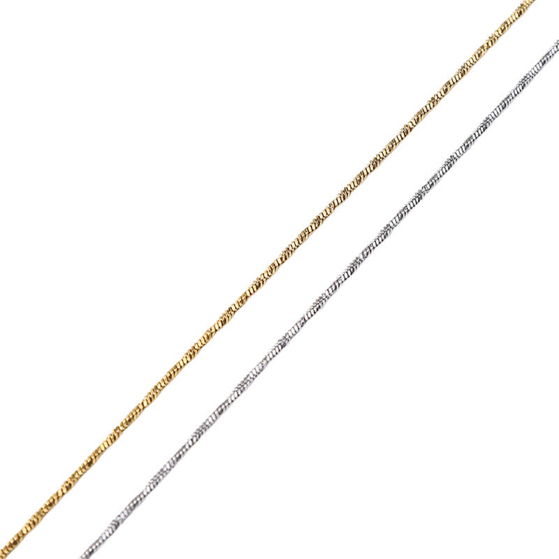 Cross border hot selling stainless steel twisted square snake necklace, titanium steel DIY plain chain plated with 18K furnace gold, non fading necklace