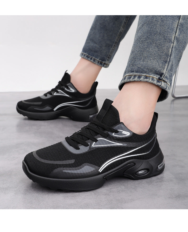 Men's autumn new Flyknit men's shoes Korean version air cushioned soft soled shoes Cross border fashion trend breathable sports shoes