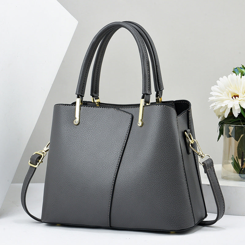 Women's Handbag 2025 New Large Capacity Simple Women's Bag Soft Leather Solid Color Western Style Shoulder Bag One Piece Hair Replacement