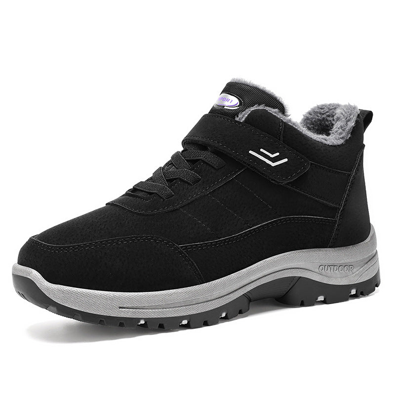 Shoes, cotton shoes, 2025 autumn/winter casual cotton boots, cross-border dropshipping, new style with plush and thick Velcro, elderly sports shoes