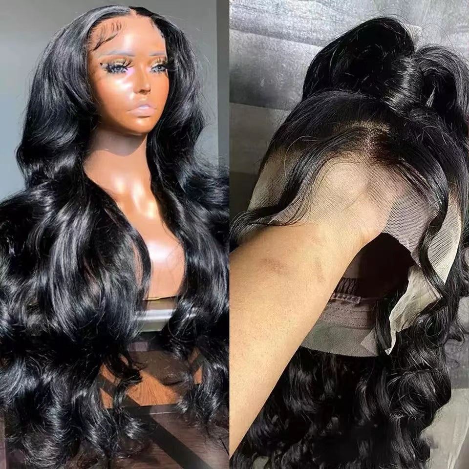 Amazon's new wig with split long curly hair, rose inner network synthetic high-temperature silk wig, long curly hair with big waves