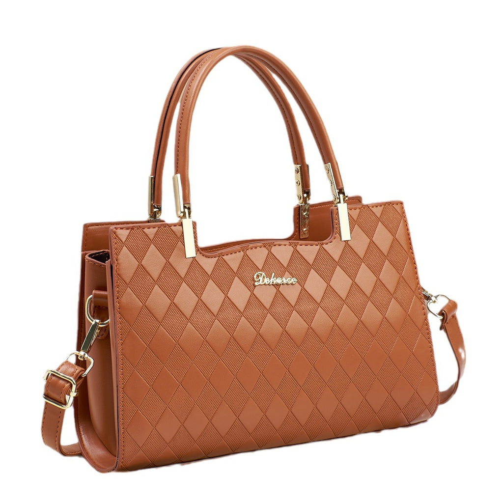 2024 New Texture Commuter Shopping Date Tote Handbag Fashion Diamond Grid Embossed Western Style Single Shoulder Women's Bag