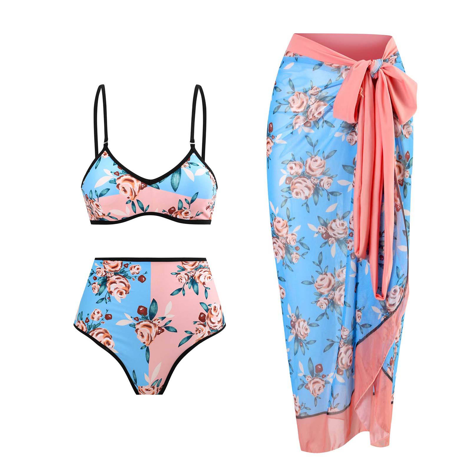 Retro high-waisted double-sided bikini swimsuit