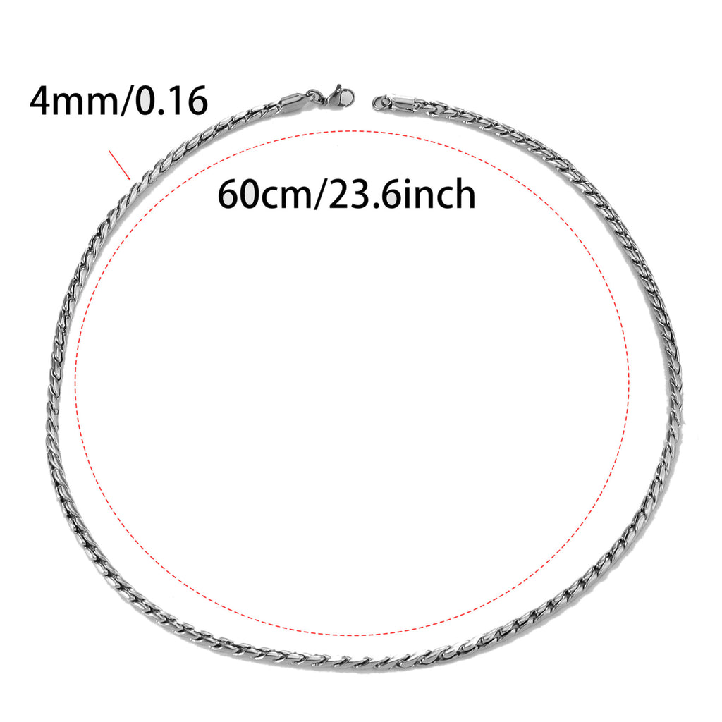 Cross border stainless steel Cuban chain necklace hot selling in Europe and America, fashionable and versatile, personalized and non fading men's titanium steel necklace