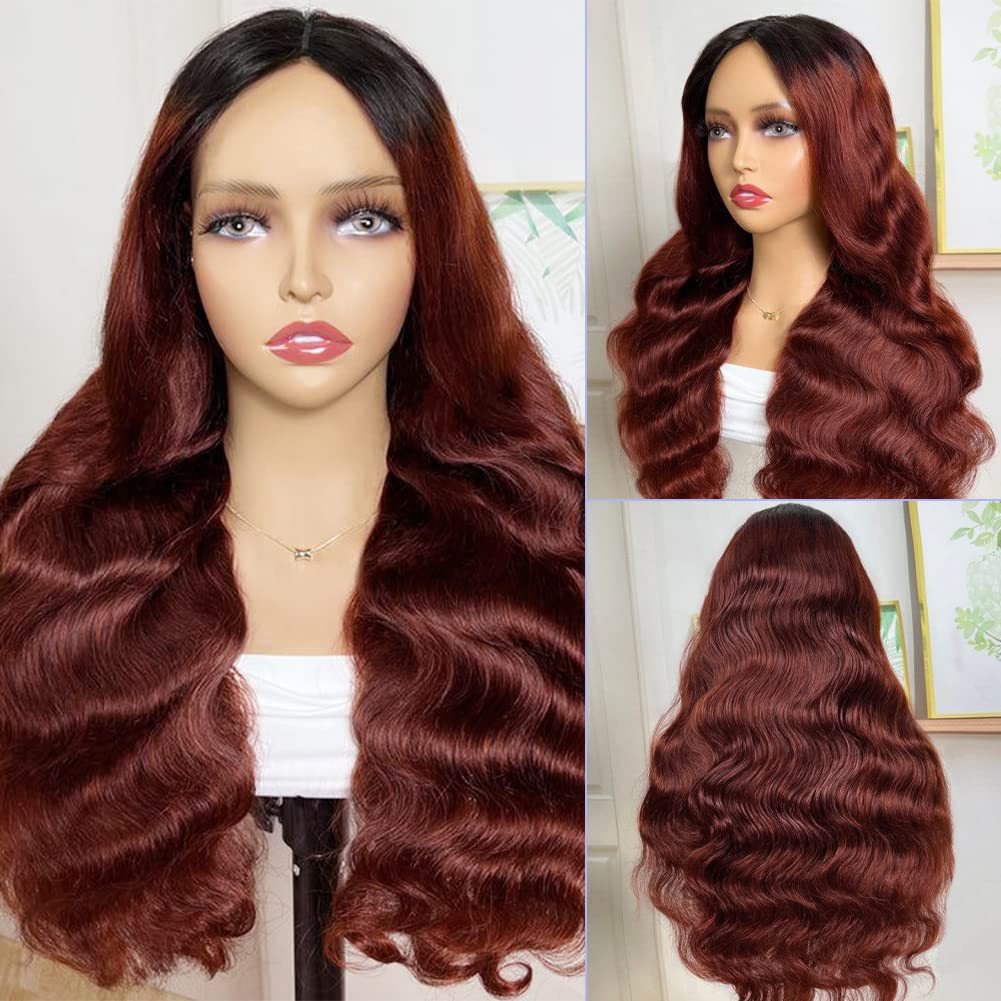 Cross border wig, European and American women's lace synthetic headband, red brown gradient color long curly hair manufacturer wholesale