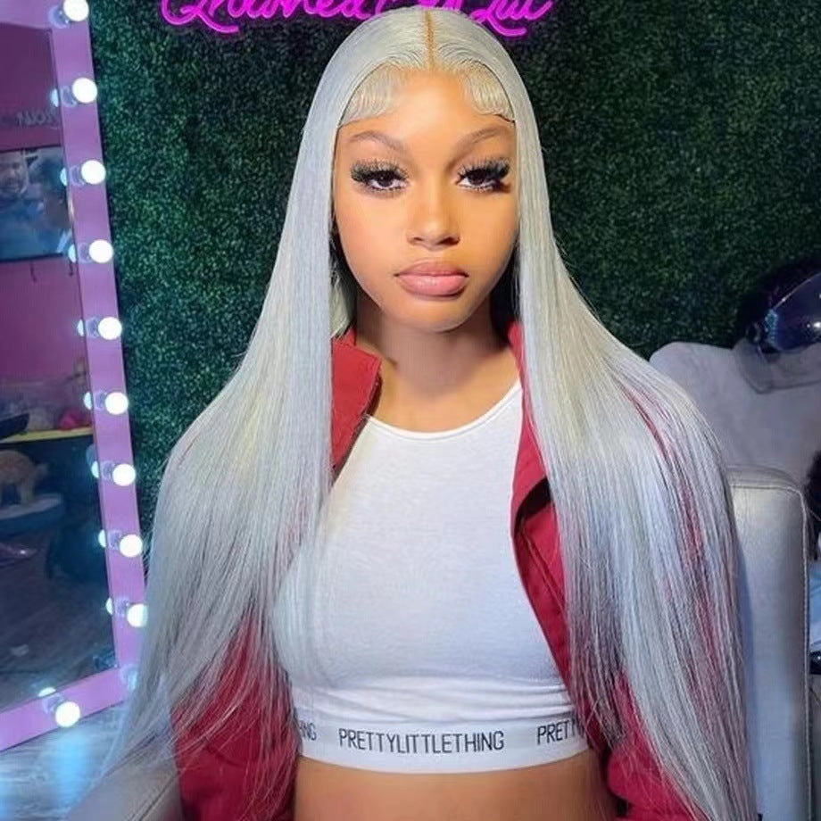 Amazon Cross border New Wig European and American Front Lace Long Straight Hair Cover Manufacturer Direct Sales