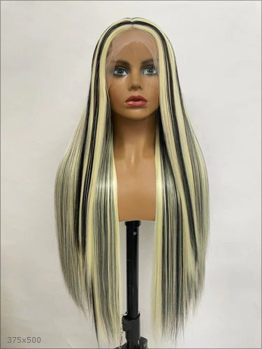 Amazon Cross border Foreign Trade Fashion European and American Fashion Front Lace African Hot Selling Piano Color Straight Hair Wig Headset