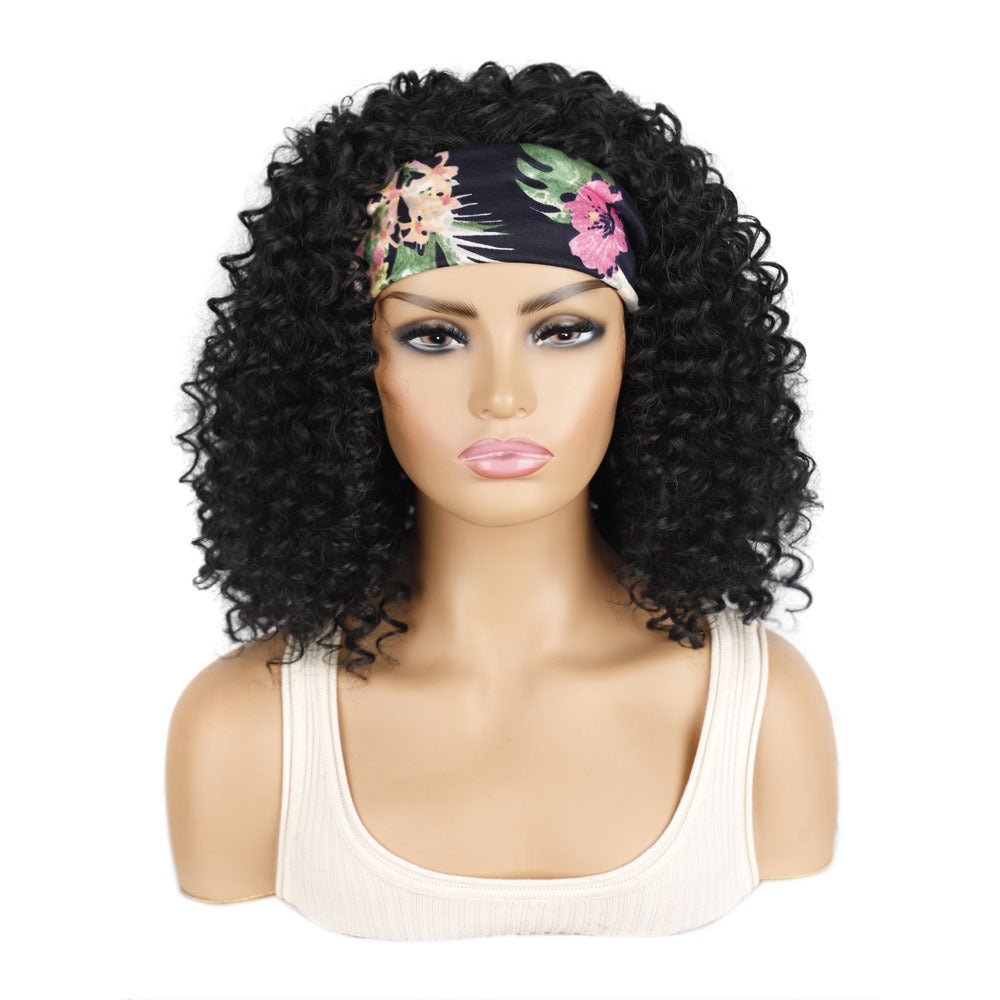 Ice silk hairbands, wigs, headgear, African women's short curly hair, deep wave wigs, factory direct sales, wholesale