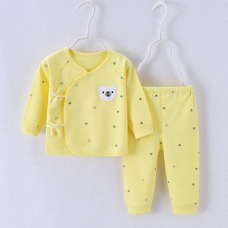 Baby clothes, spring and autumn clothes, newborn 0-3 months, pure cotton boneless monk clothes, pajamas, baby underwear set, baby