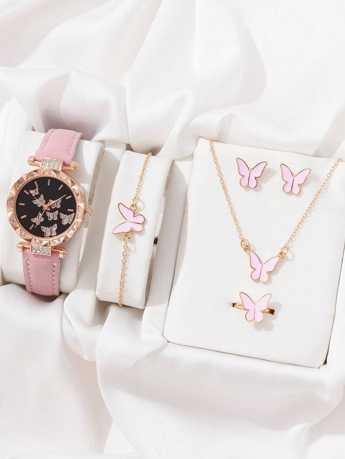 New ladies' watch fashionable personality simple wrist watch butterfly dial digital belt wrist