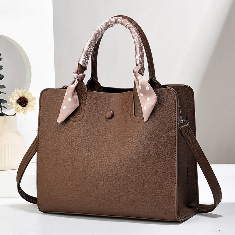 2024 Summer New Elegant Light Luxury Large Capacity Tote Women's Bag Exquisite Silk Scarf Accessories Fashion Single Shoulder Mom's Bag