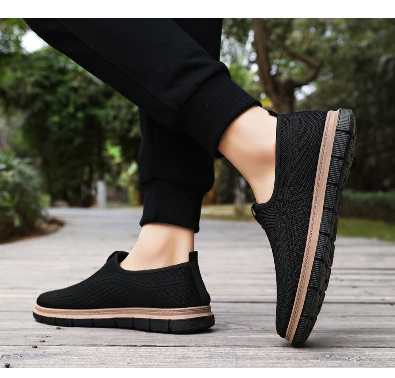 Men's autumn new breathable dad shoes wholesale and distribution, casual elderly shoes, one foot old Beijing cloth shoes