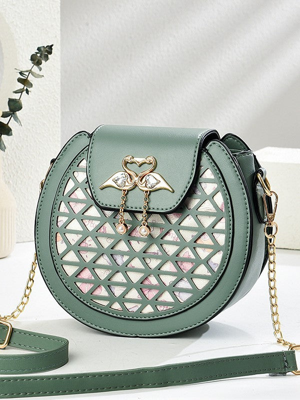 Niche Design Women's Chain Bag 2025 New Fresh and Sweet Women's Bag Large Capacity Single Shoulder Small Round Bag