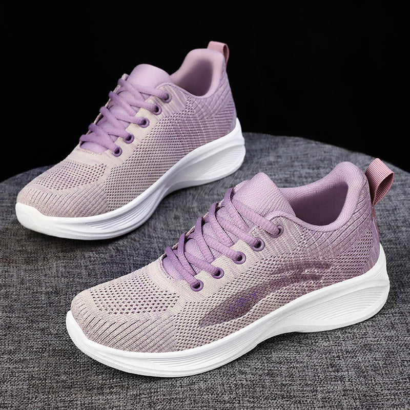Women's Autumn New Cross border Wholesale Casual Soft soled Sports Shoes Breathable Single Shoes Mesh Shoes Thick soled Running Shoes