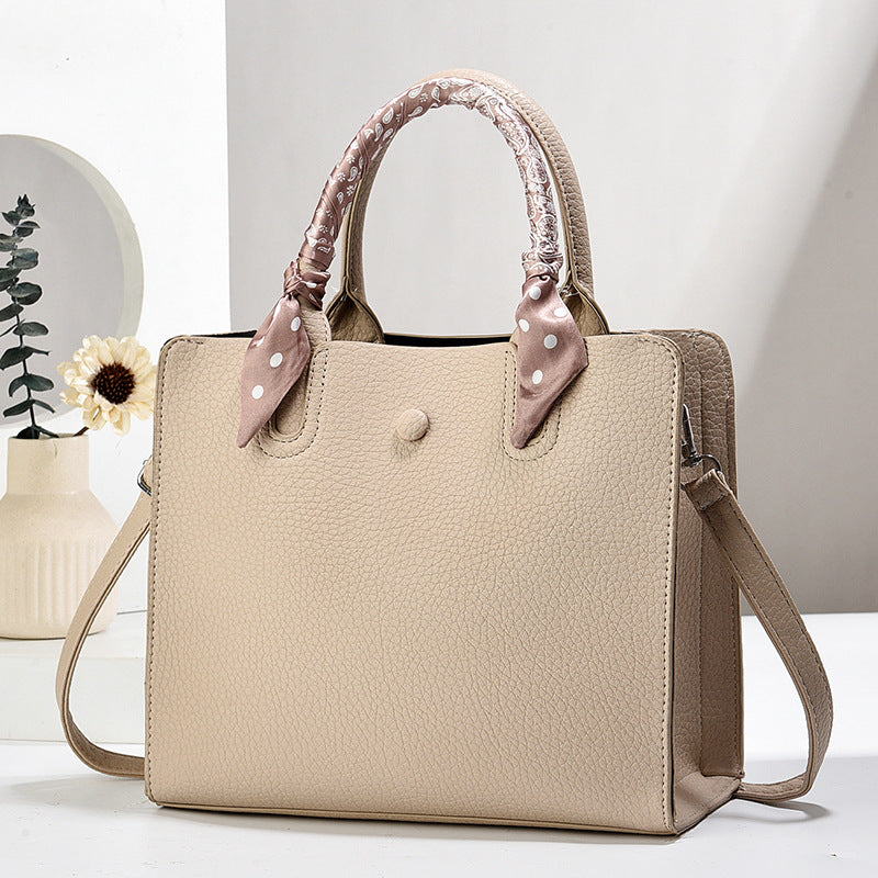 2024 Summer New Elegant Light Luxury Large Capacity Tote Women's Bag Exquisite Silk Scarf Accessories Fashion Single Shoulder Mom's Bag