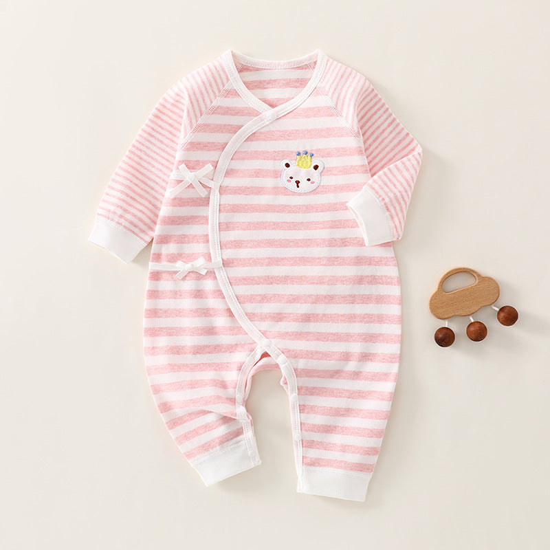 Newborn clothes, baby jumpsuit, spring and autumn A-class pure cotton baby butterfly clothes, monk clothes, Anyang baby clothes