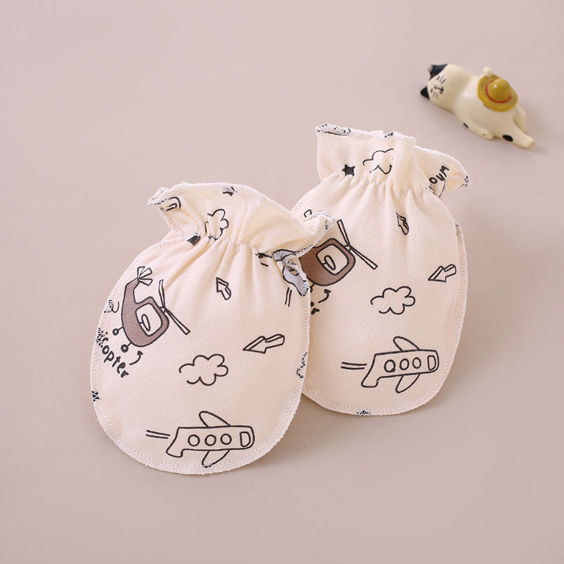 Baby scratch resistant gloves made of pure cotton and bite resistant gloves for newborns, baby gloves for 0-3 months, hand protection