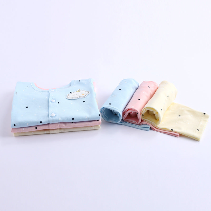 Summer baby underwear, pure cotton air-conditioned clothing, newborn underwear, baby clothes, children's home clothing set