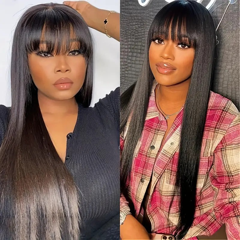 Amazon cross-border foreign trade, European and American fashion, bangs, straight hair, hot selling straight hair in Africa, wigs in stock, straight hair