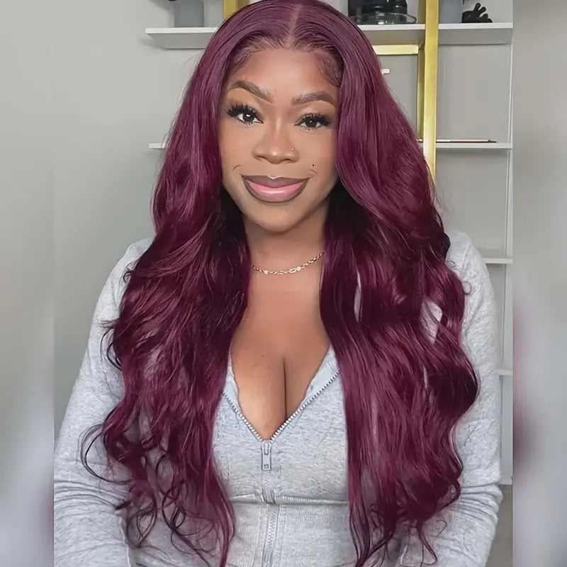 Cross border foreign trade, European and American fashion, lace, wine red wig, hot selling in Africa, big wave long curly hair headband in stock