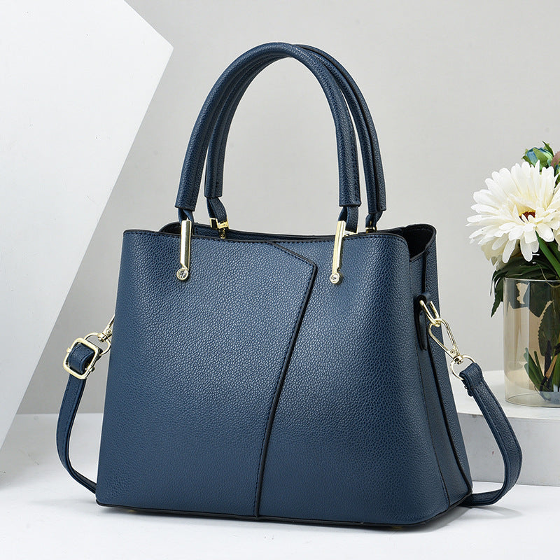 Women's Handbag 2025 New Large Capacity Simple Women's Bag Soft Leather Solid Color Western Style Shoulder Bag One Piece Hair Replacement