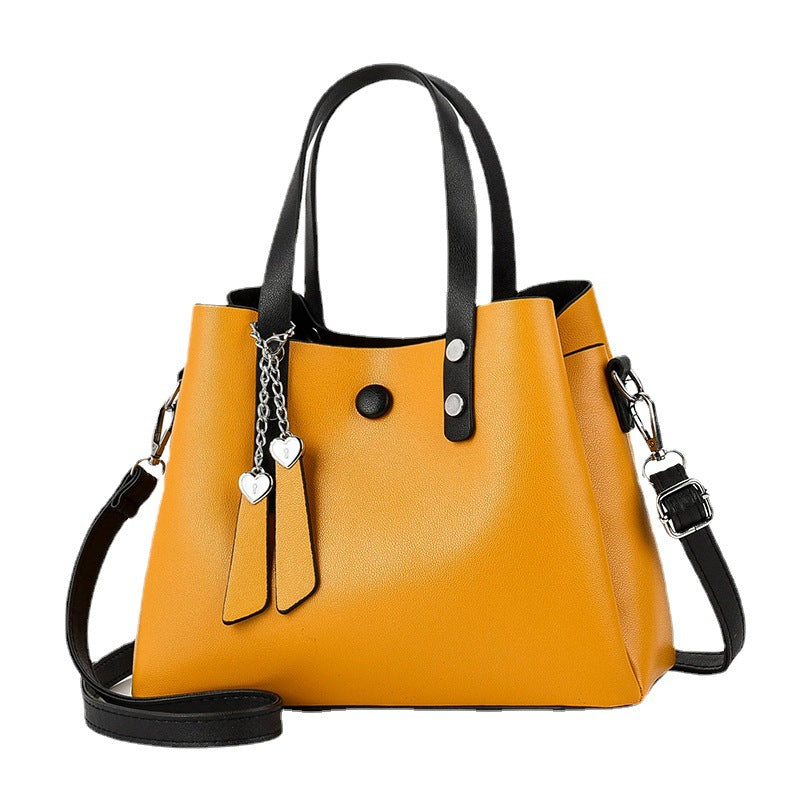 2025 new fashionable and popular PU soft leather women's bag with multiple pockets, single shoulder crossbody bag, light luxury handbag, one piece hair replacement