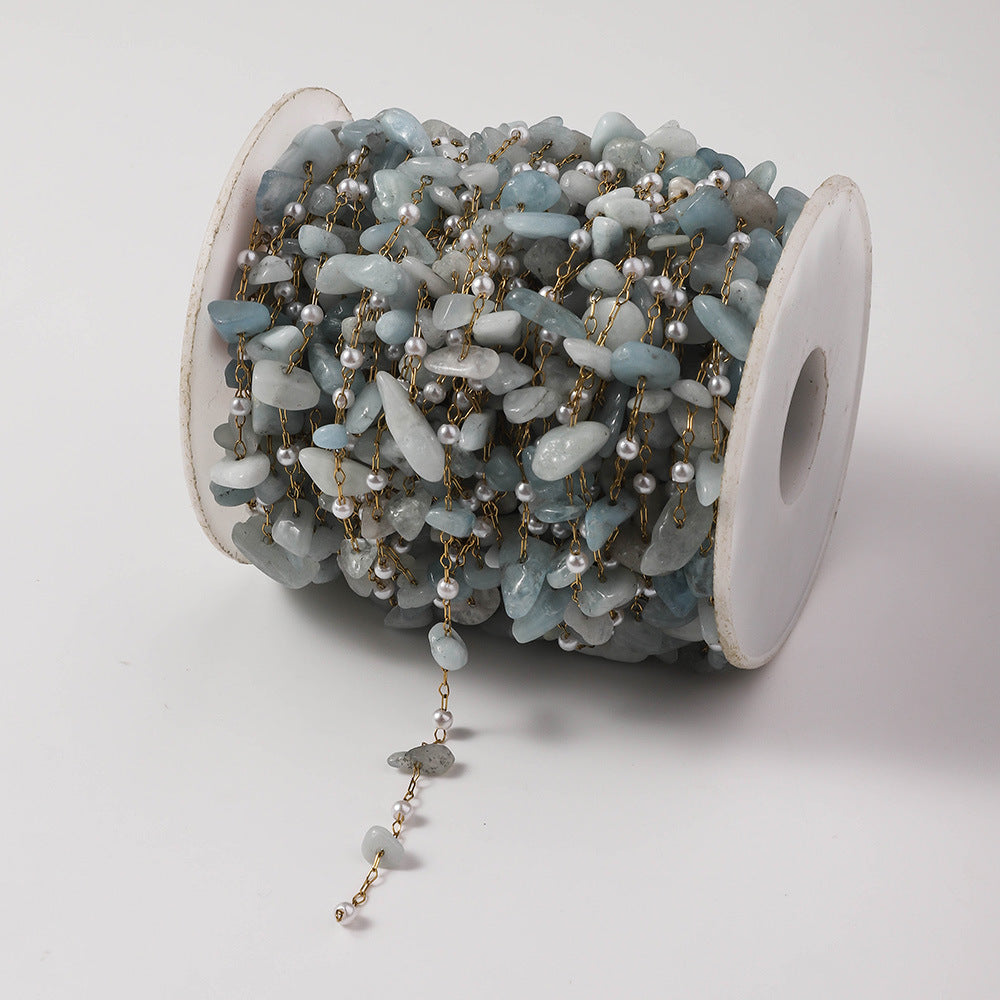 DIY handmade stainless steel string, stone chain accessories, chain bracelets, gold clip pearl chains, meter necklace wholesale