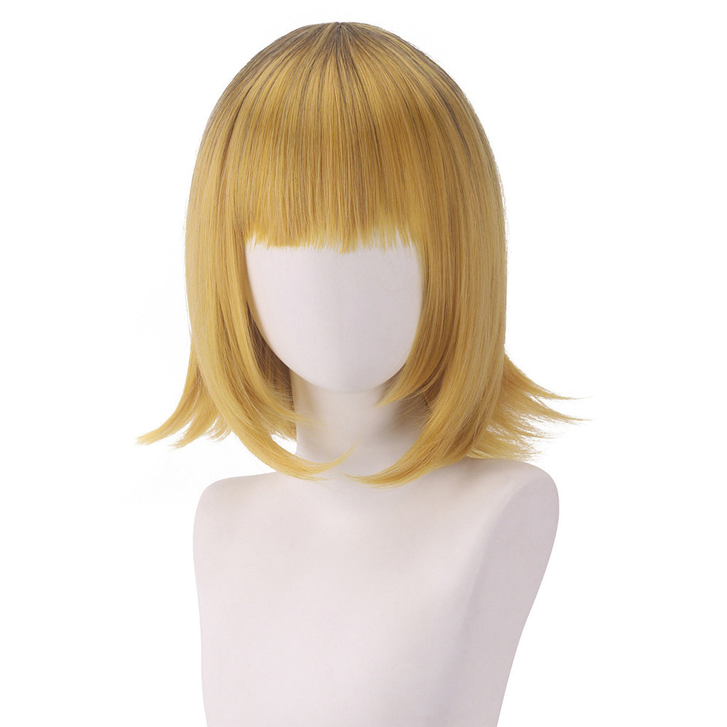 The child I pushed MEM Jiu brown dyed gradient yellow upturned short hair cos anime wig