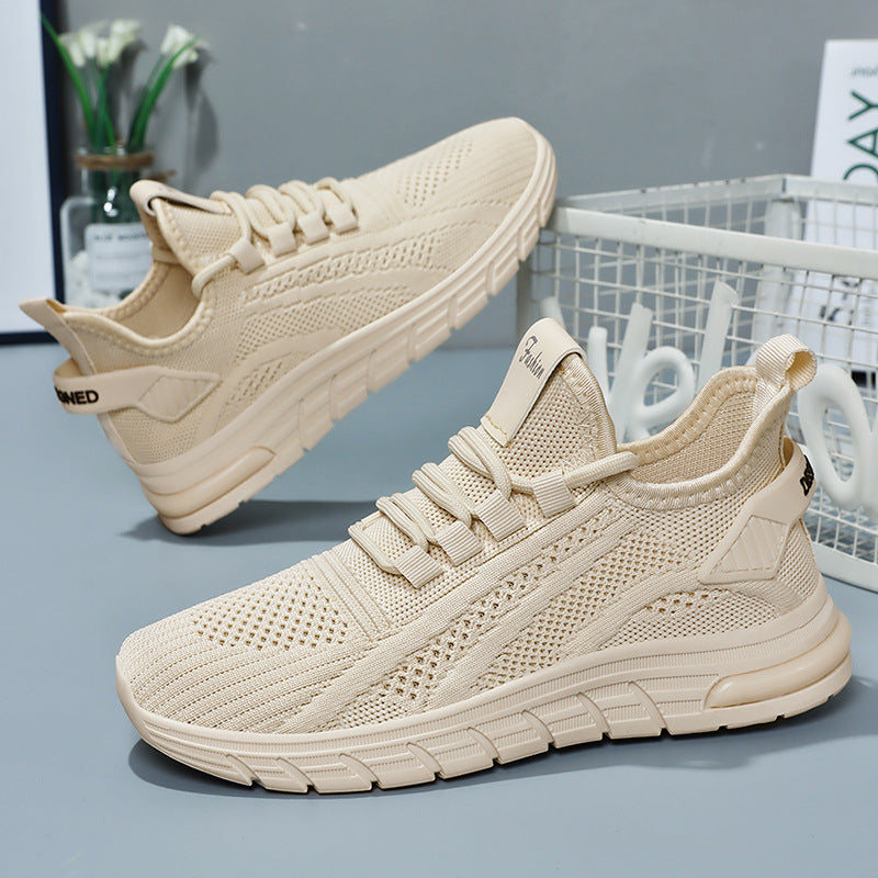 Shoes for women in autumn, fashionable and versatile, wholesale of running women's shoes, air cushion shoes, shallow mouth fly woven sports single shoes