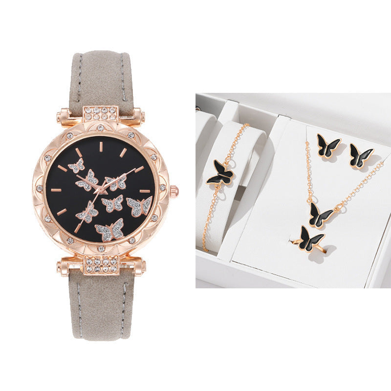 New ladies' watch fashionable personality simple wrist watch butterfly dial digital belt wrist