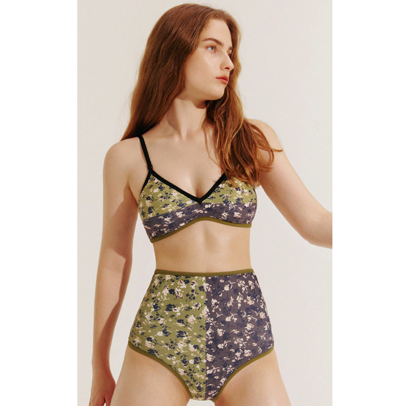 Retro high-waisted double-sided bikini swimsuit