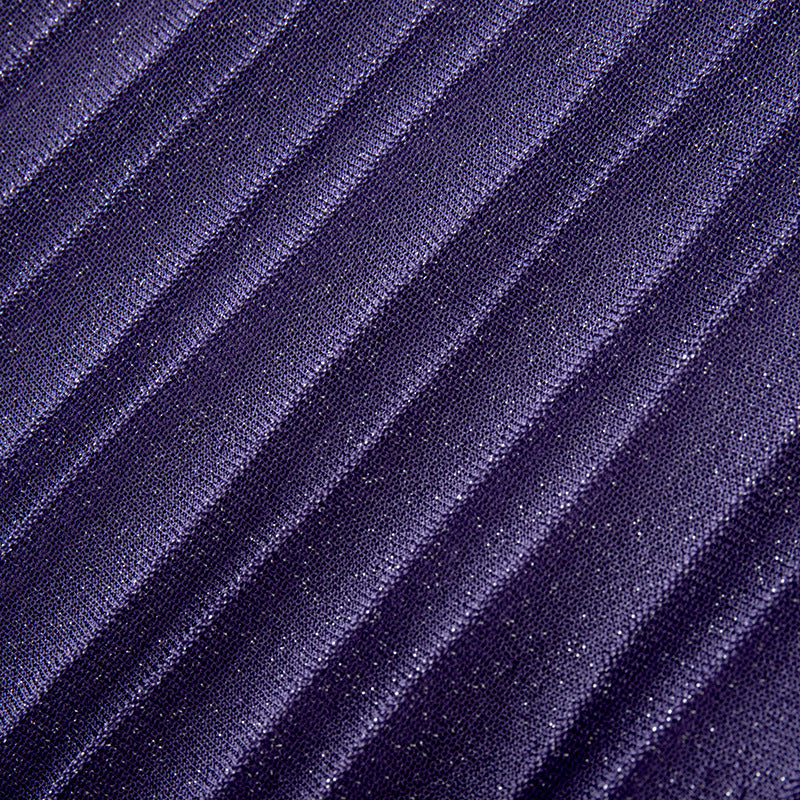 Stylish purple high-waisted skirt in stretch knit fabric, high-quality midi skirt