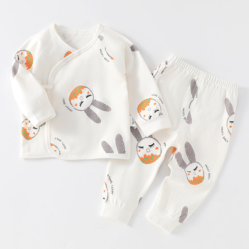 Baby underwear pure cotton spring and autumn newborn clothes baby autumn clothes autumn pants A-class monk clothes lace up underwear set