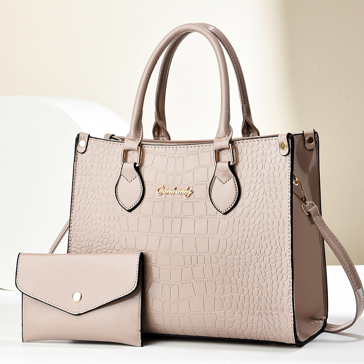 Send Mom Mother's Day Gift 2025 New Light Luxury Large Capacity Bright Leather Crocodile Pattern Single Shoulder Mother and Child Bag Foreign Trade Bag