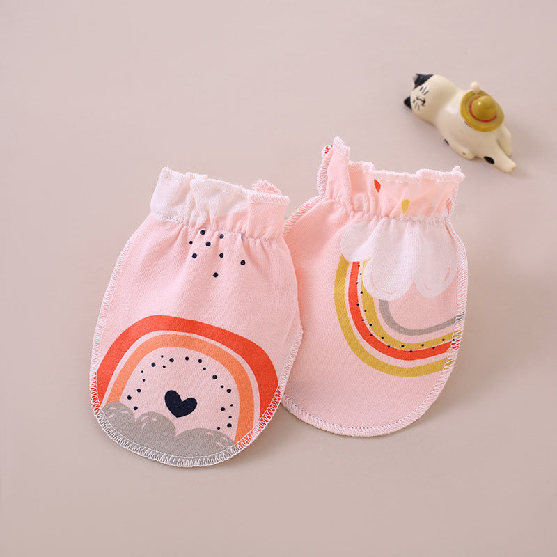 Baby scratch resistant gloves made of pure cotton and bite resistant gloves for newborns, baby gloves for 0-3 months, hand protection