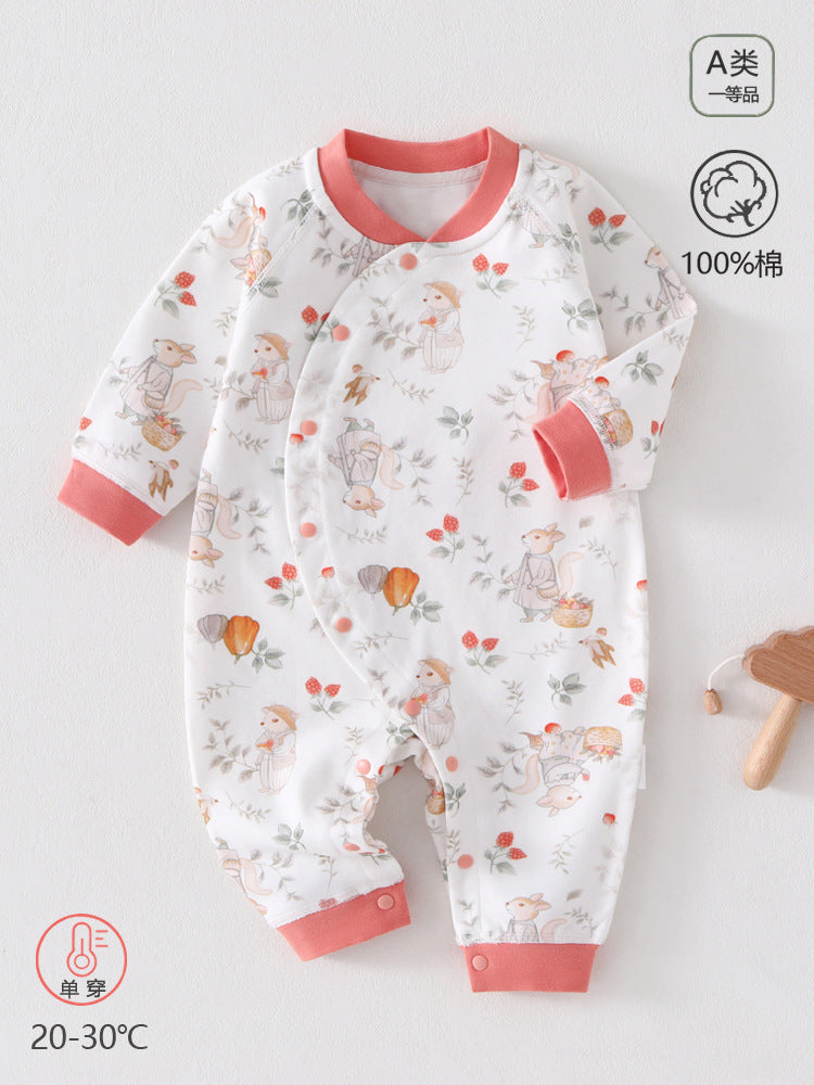 Newborn clothes, pure cotton A-class baby jumpsuit, spring and autumn baby clothes, jumpsuit, crawling clothes, Anyang baby children's clothing
