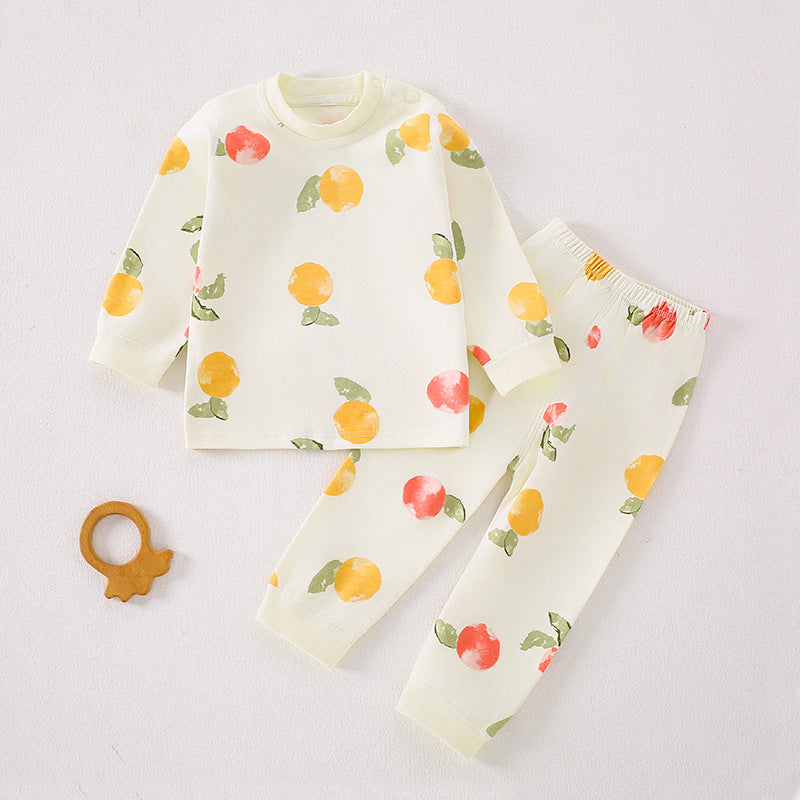 Children's autumn clothes, autumn pants, pure cotton A-class spring and autumn baby split clothes, baby pajamas, home clothes, underwear set