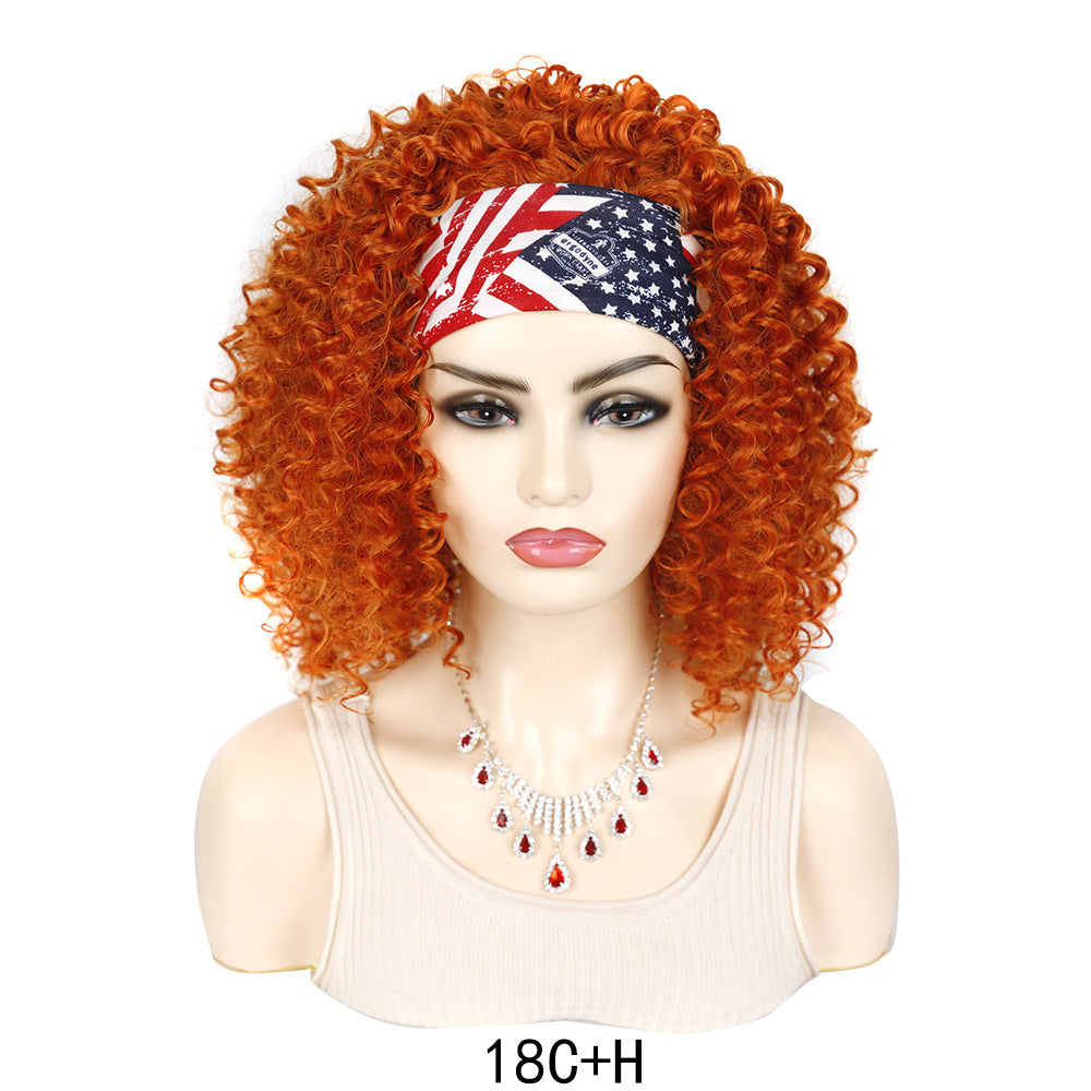 Ice silk hairbands, wigs, headgear, African women's short curly hair, deep wave wigs, factory direct sales, wholesale