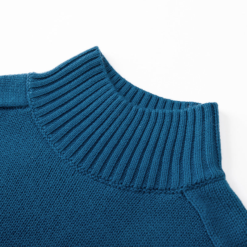 Klein Blue Wool Sweater, loose knit, soft and cozy, high quality