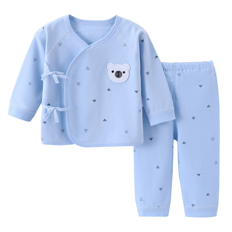 Baby clothes, spring and autumn clothes, newborn 0-3 months, pure cotton boneless monk clothes, pajamas, baby underwear set, baby