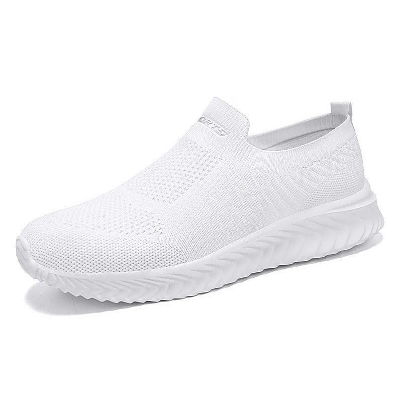 Women's shoes, mesh breathable single shoes, autumn new item, versatile and non stuffy casual shoes, cross-border one foot kick, mom's shoes