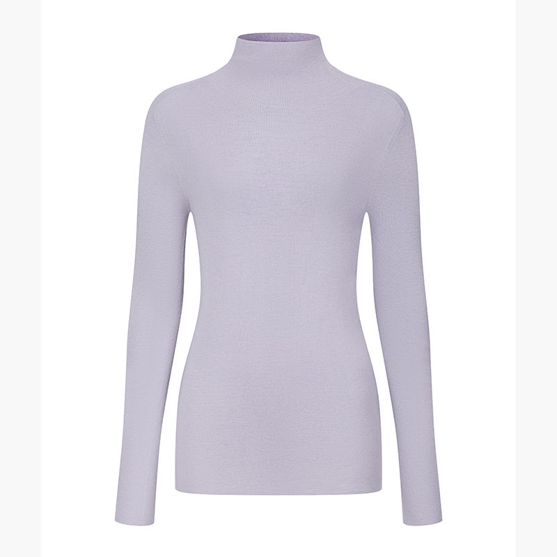High-quality, elegant sweater, 100% wool, with a high collar and long sleeves