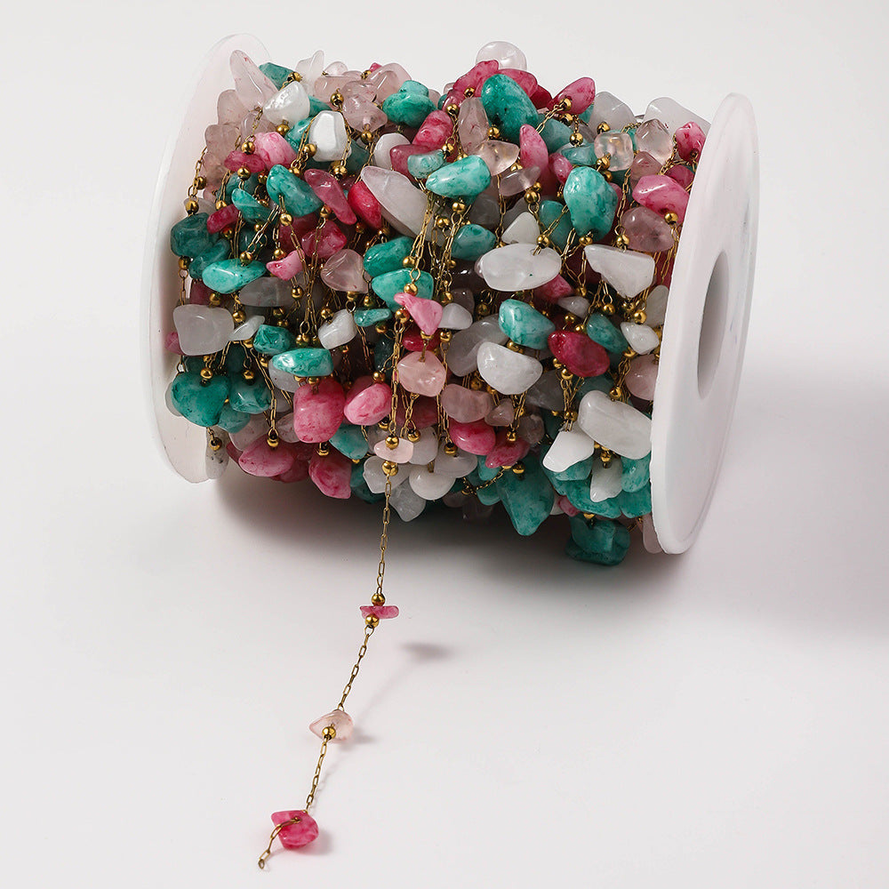 DIY handmade stainless steel string, stone chain accessories, chain bracelets, gold clip pearl chains, meter necklace wholesale