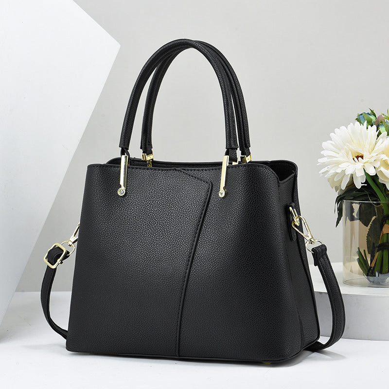 Women's Handbag 2025 New Large Capacity Simple Women's Bag Soft Leather Solid Color Western Style Shoulder Bag One Piece Hair Replacement