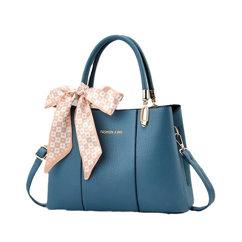 Simple women's bag 2025 new trend fashion scarf accessories mother bag soft leather solid color western-style single shoulder diagonal cross bag