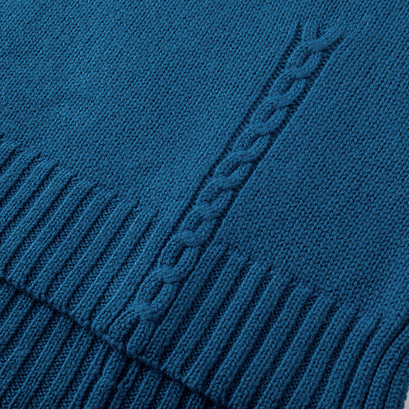 Klein Blue Wool Sweater, loose knit, soft and cozy, high quality