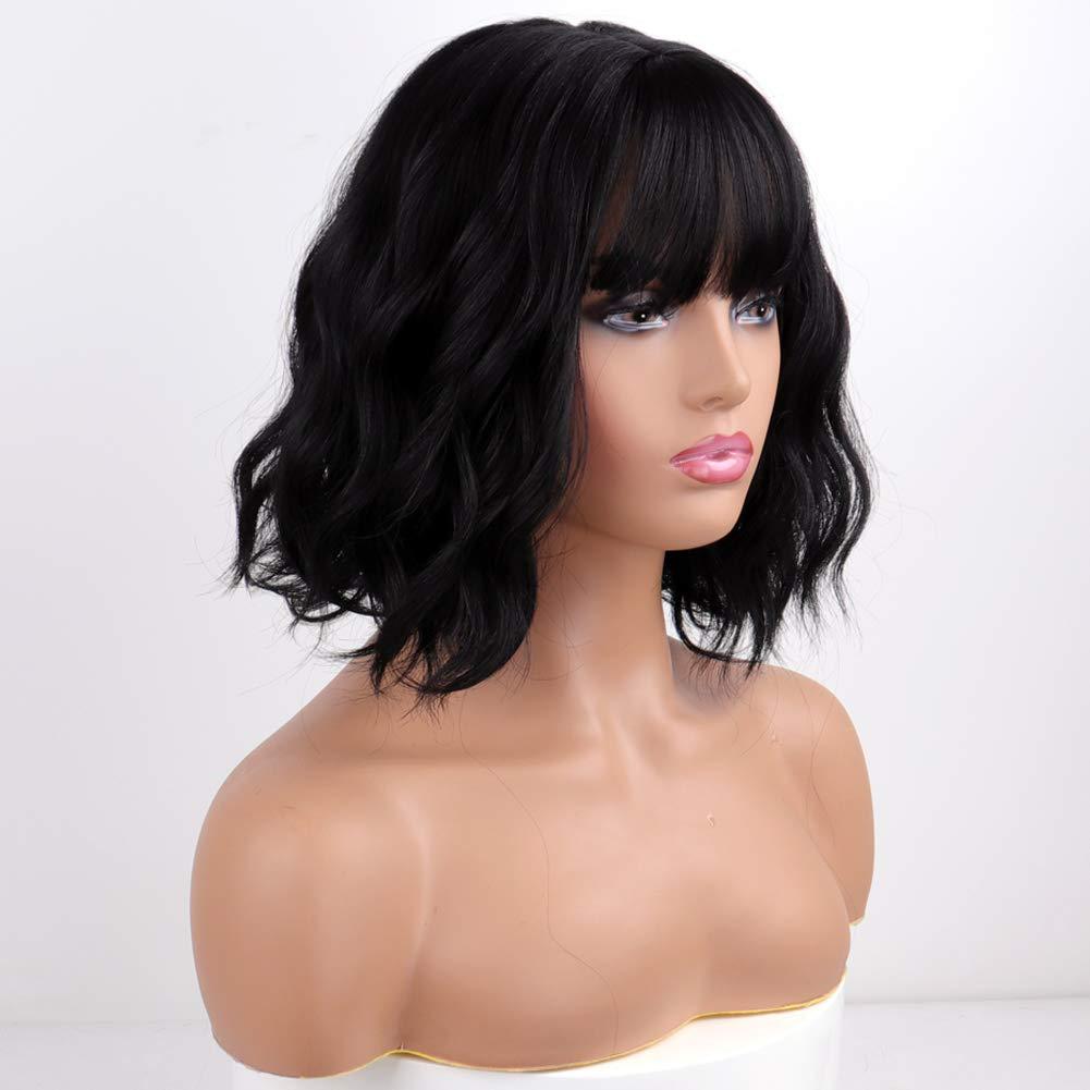 European and American synthetic wig headband for women, air bangs, small curls, corn perm, instant noodles, short curly hair, one piece hair replacement