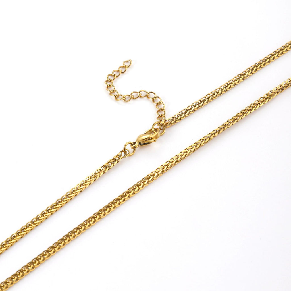 Stainless steel Chopin chain necklace women's fashion chain DIY chain vacuum plated 18K gold lock bone chain cross-border titanium steel necklace